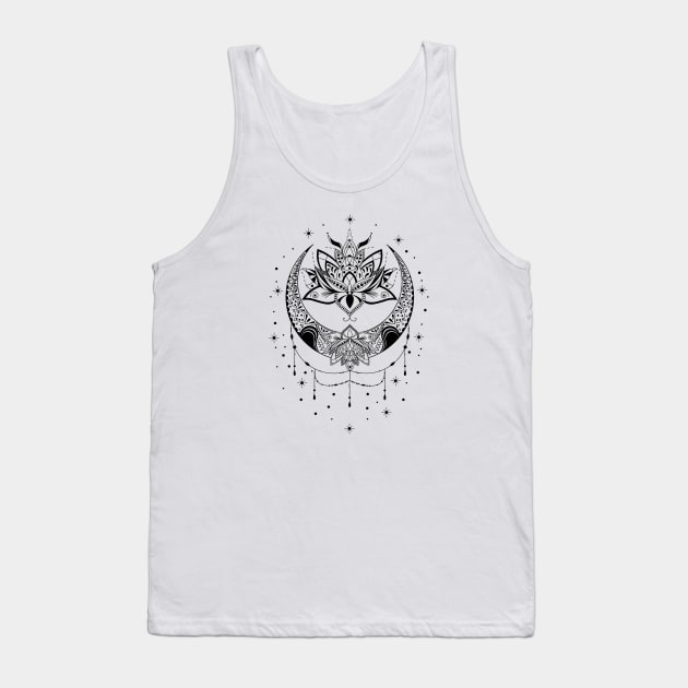 Moon Lotus Flower Tank Top by CelestialStudio